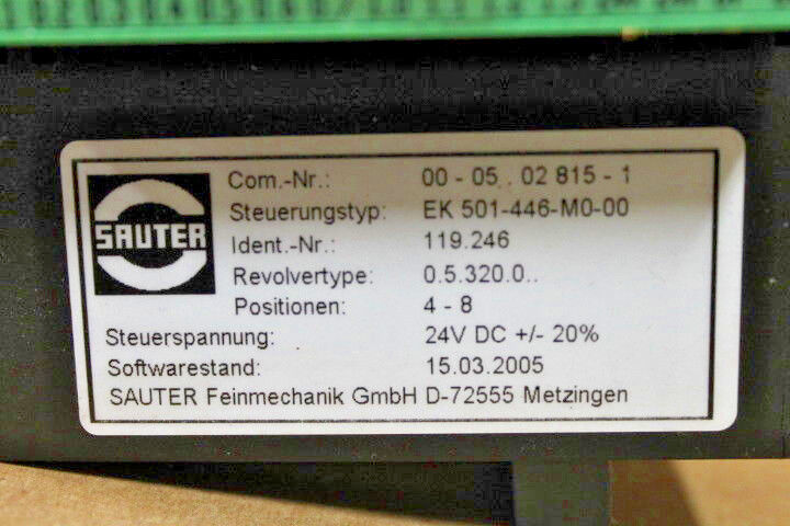 SAUTER EK 501-446-H0-00 POWER SUPPLY 8 POSITION 24V DC EK501446H000