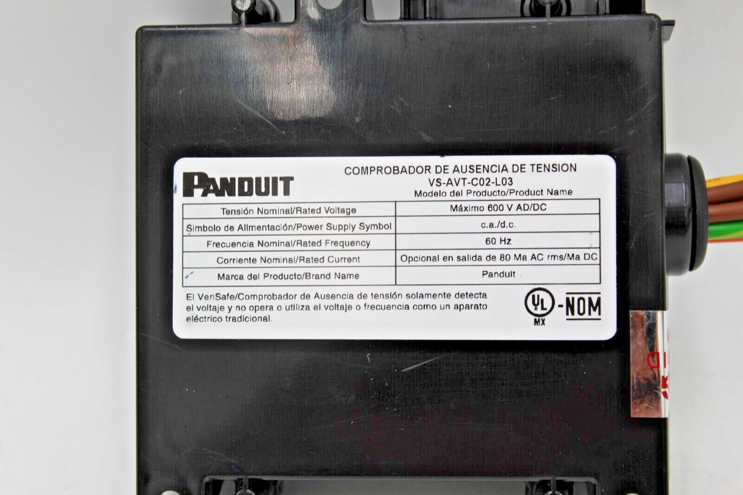 Panduit VS-AVT-C02-L03 Verisafe Absense of Voltage Tester BOX Only (Description)