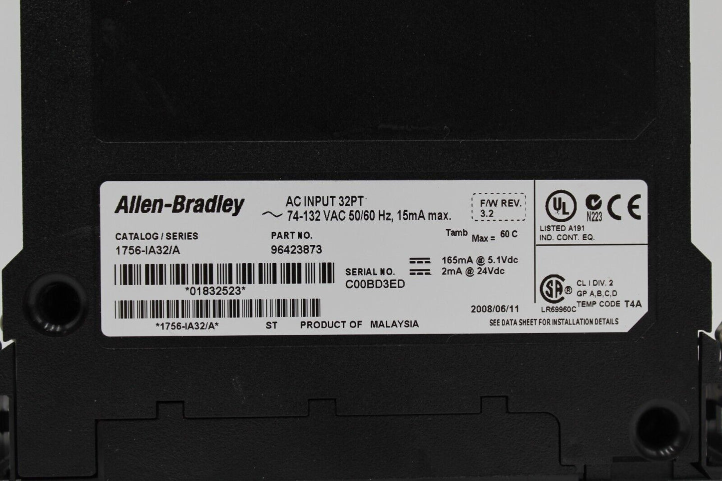 Allen-Bradley 1756-IA32 32 Pt. AC Input Module