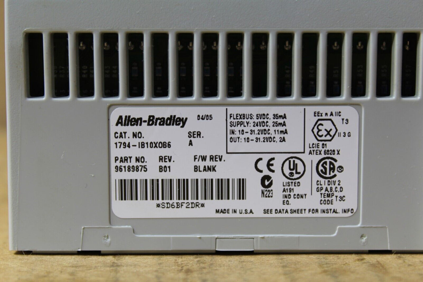 Allen-Bradley 1794-IB10X0B6 Flex I/O Digital Input/Output Module