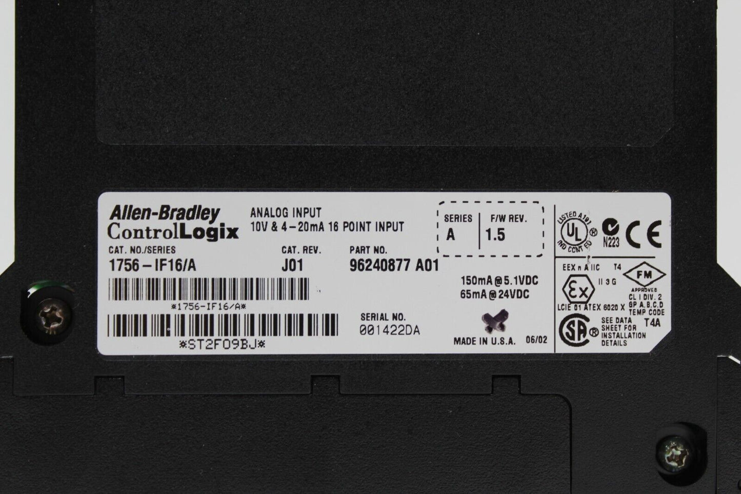 Allen-Bradley 1756-IF16 /A ControlLogix 16 Pt. Analog Input Module