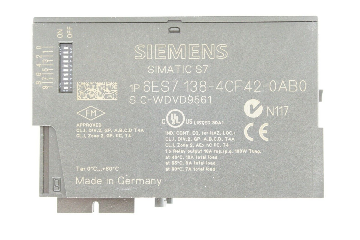 Siemens 6ES7 138-4CF42-0AB0 PROFIsafe Simatic S7 Power Supply Module