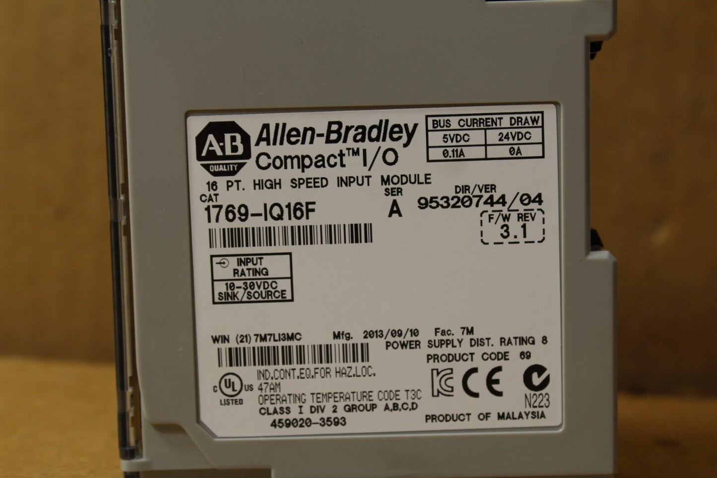 Allen-Bradley 1769-IQ16F Compact I/O 16 Pt. High Speed Input Module
