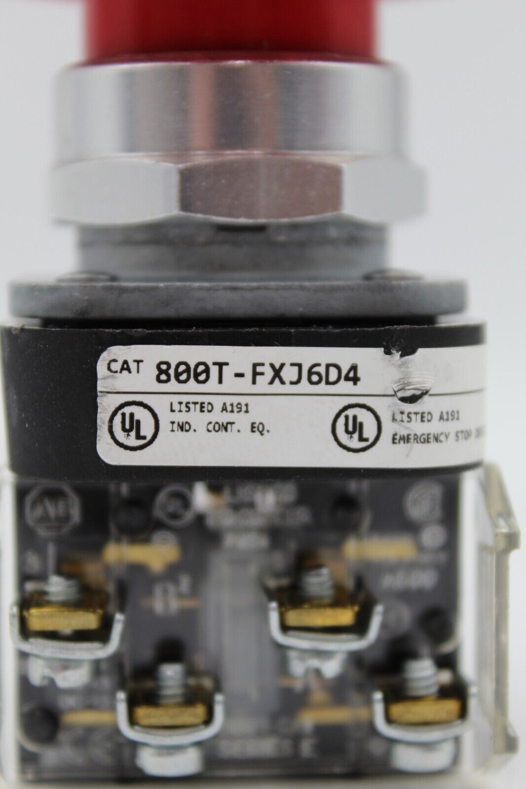 Allen-Bradley 800T-FXJ6D4 Push-Pull Red Mushroom Push Button