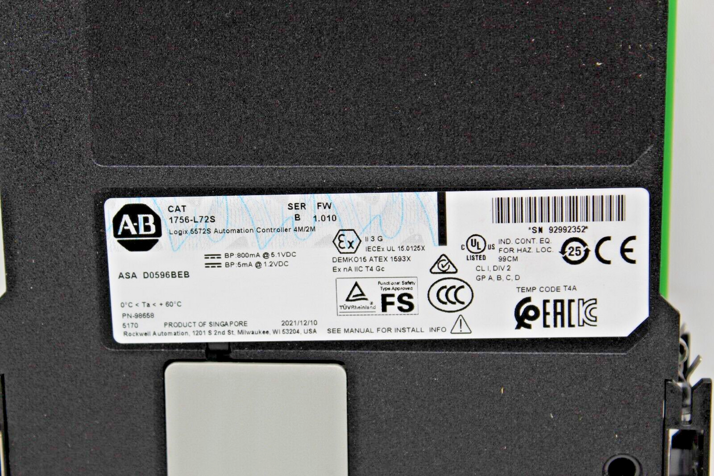 Allen-Bradley 1756-L72S Logix 5572S Automation Controller NNB