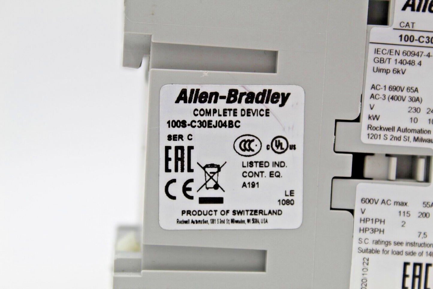 Allen-Bradley 100S-C30EJ04BC Complete Safety Contactor