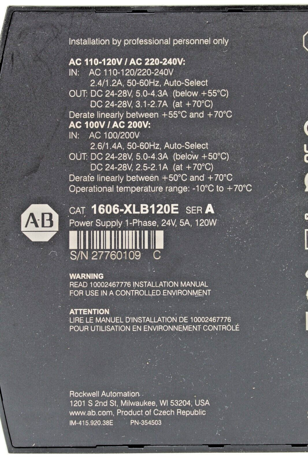 Allen-Bradley 1606-XLB120E Power Supply