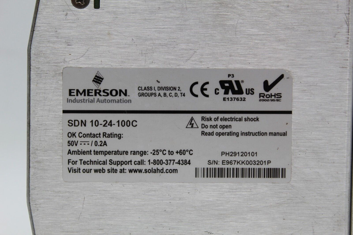 Emerson SOLA SDN 10-24-100C Power Supply