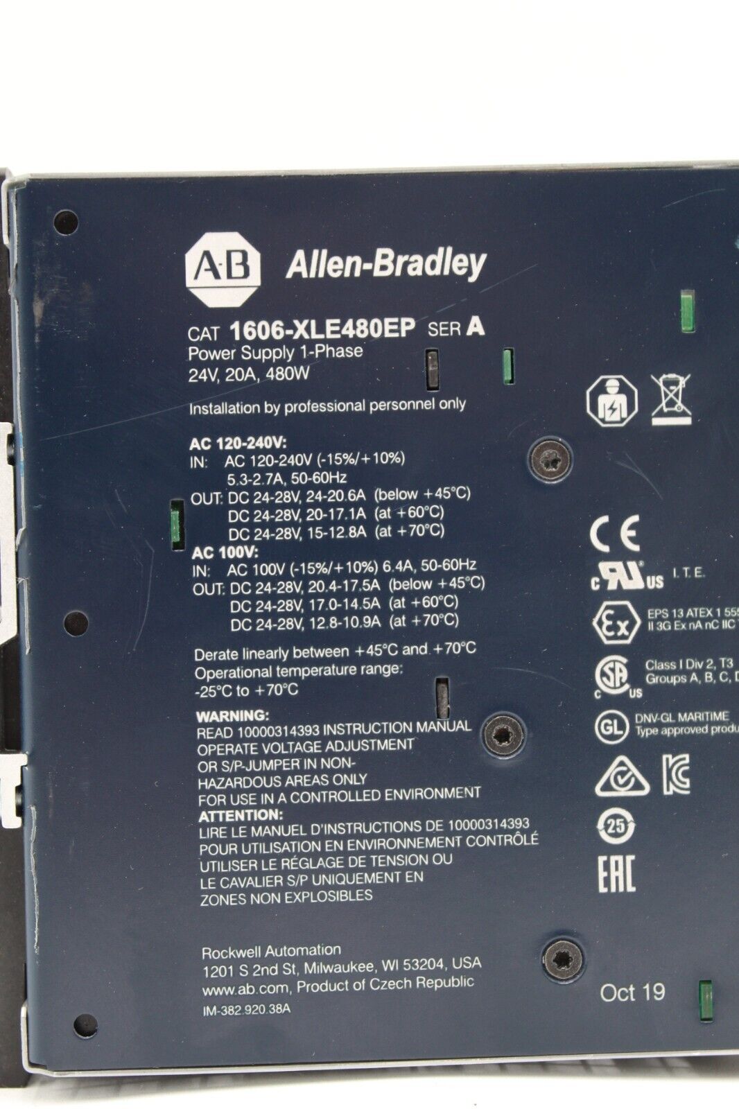 Allen-Bradley 1606-XLE480P /A Power Supply