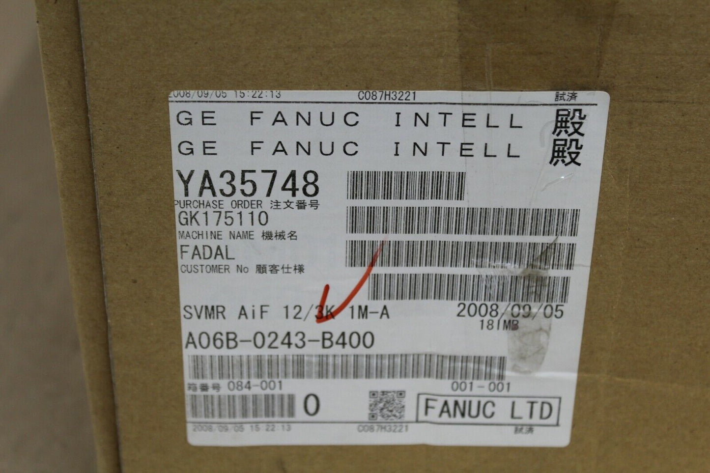 Fanuc A06B-0243-B400 Servo Motor