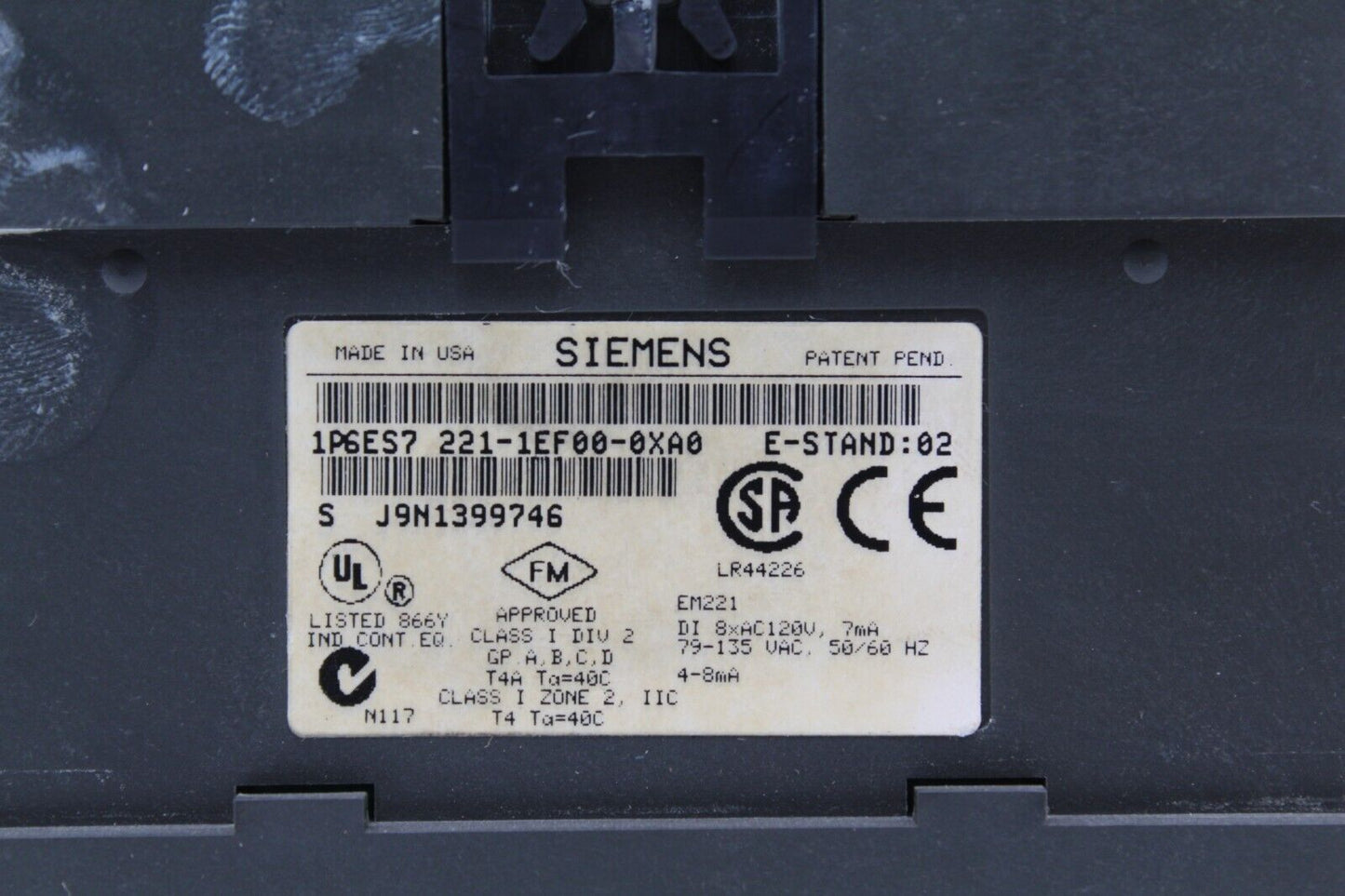 Siemens 6ES7 221-1EF00-0XA0 Input Module