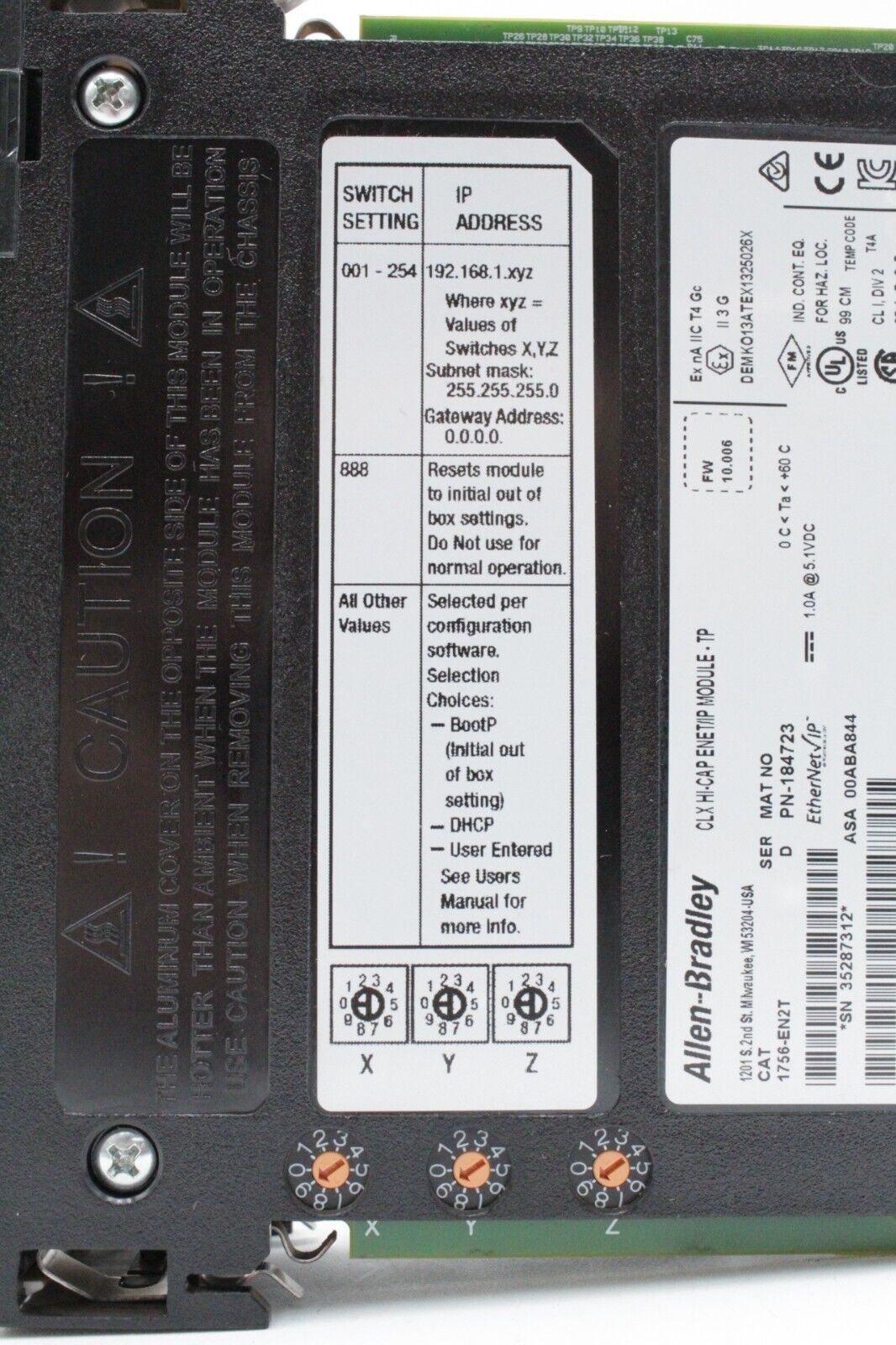 Allen-Bradley 1756-EN2T /D CLX HI Cap Enet/IP Module