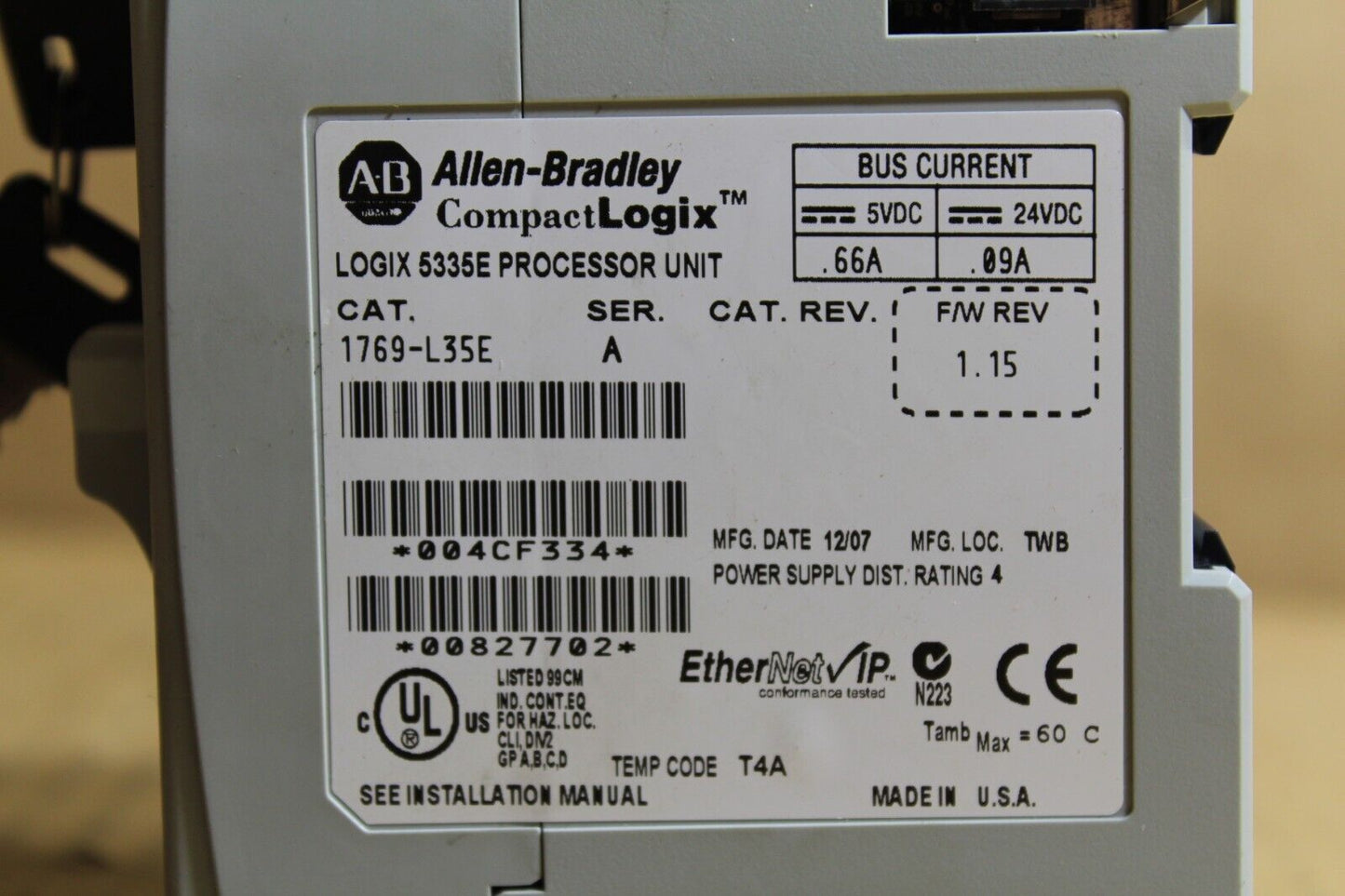 Allen-Bradley 1769-L35E CompactLogix Controller