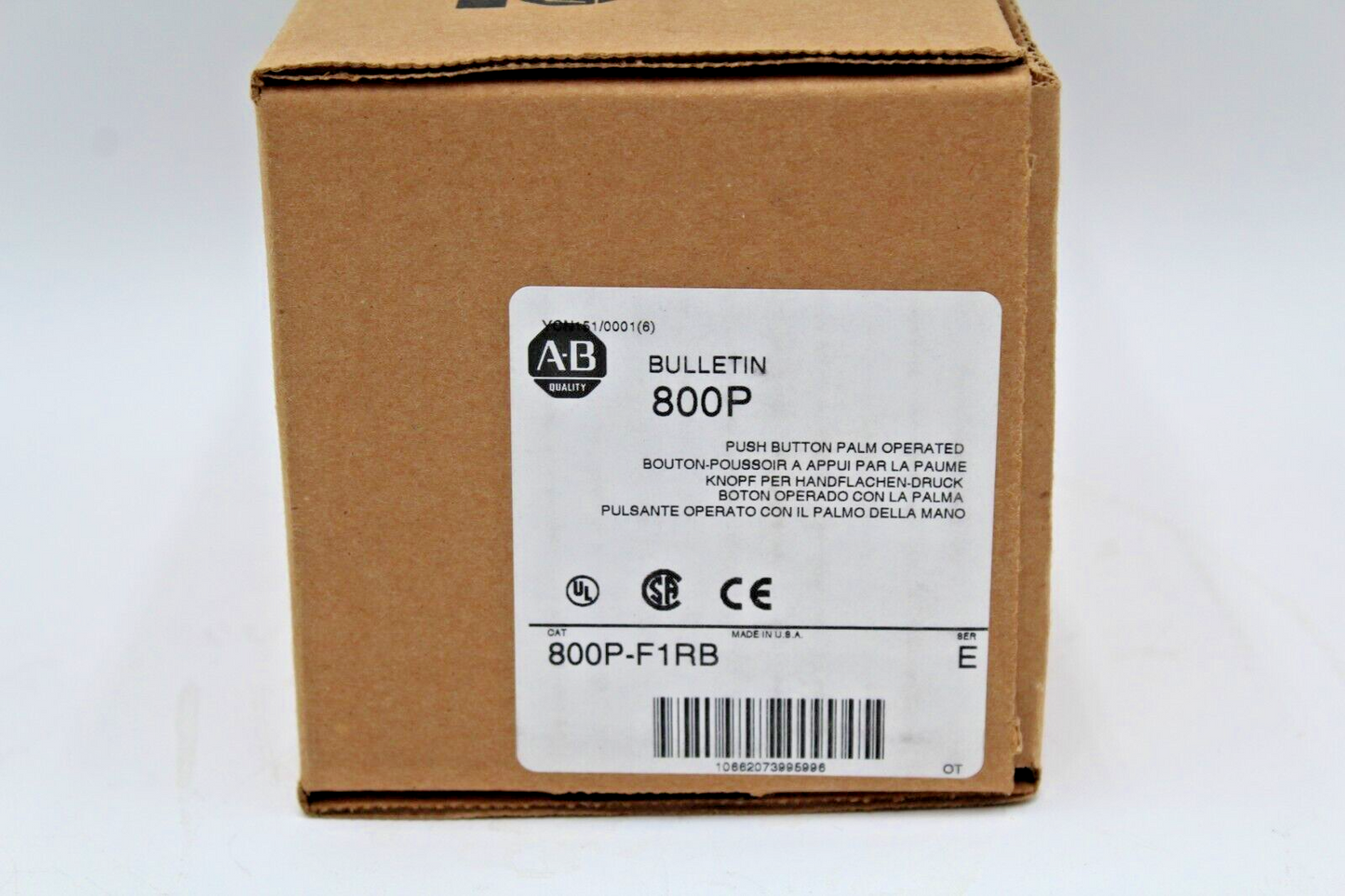 Allen-Bradley 800P-F1RB Palm-Operated Push Button