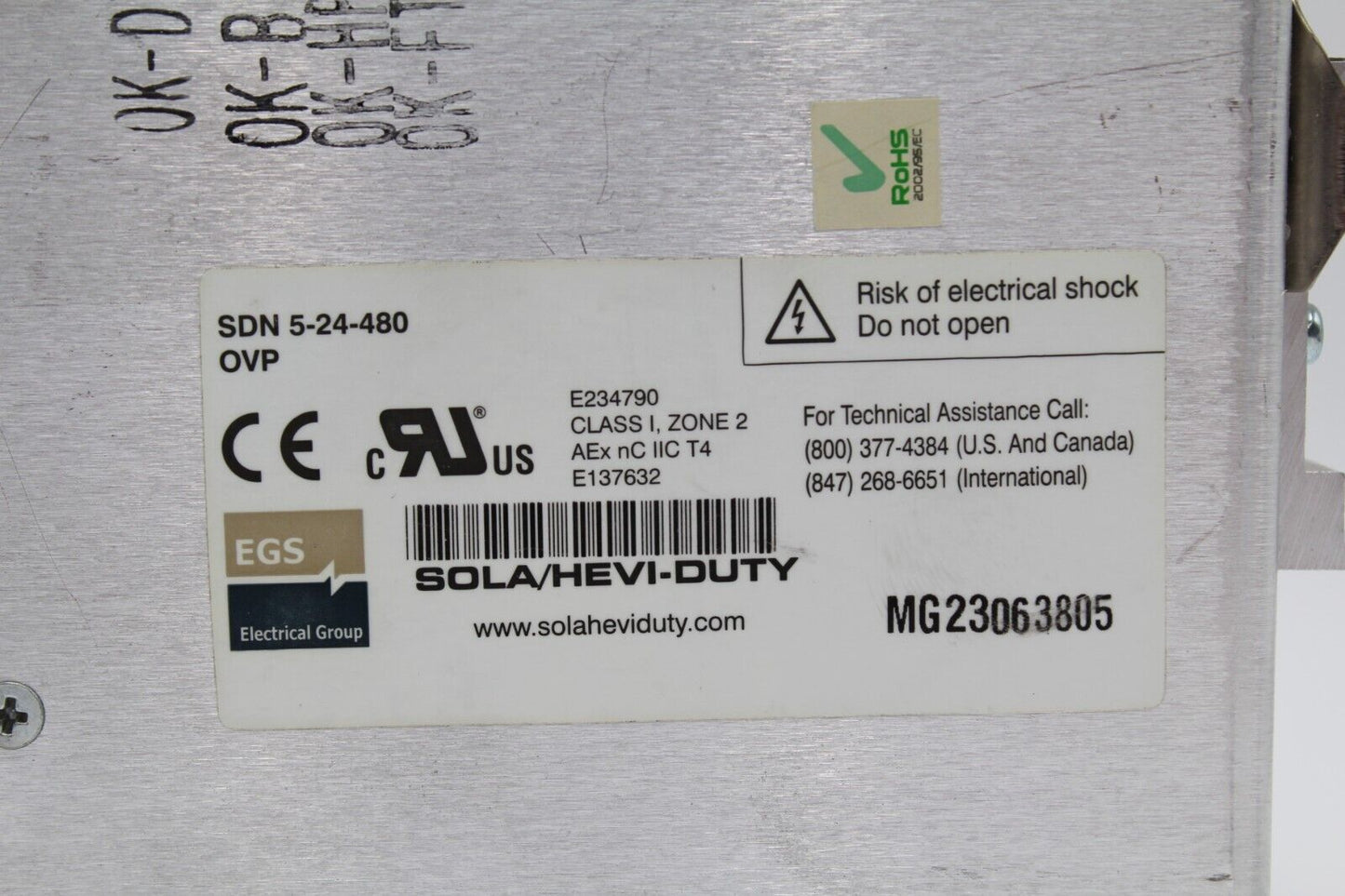 Emerson Sola SDN 5-24-480 Power Supply