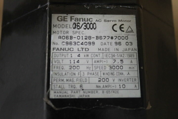 GE Fanuc A06B-0128-B677#7000 Motor