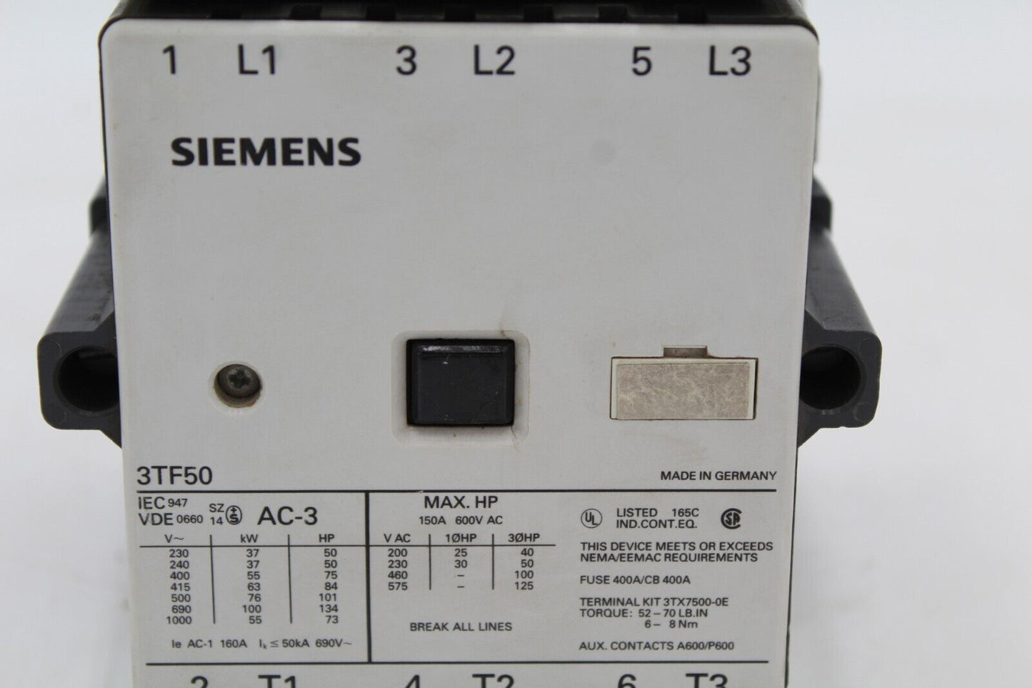 Siemens 3TF5022-0AL1 Contactor