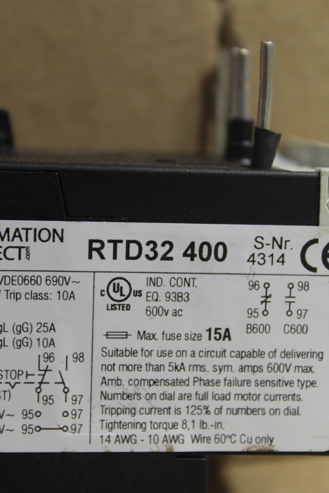 Automation Direct RTD32 400 Thermal Overload Relay