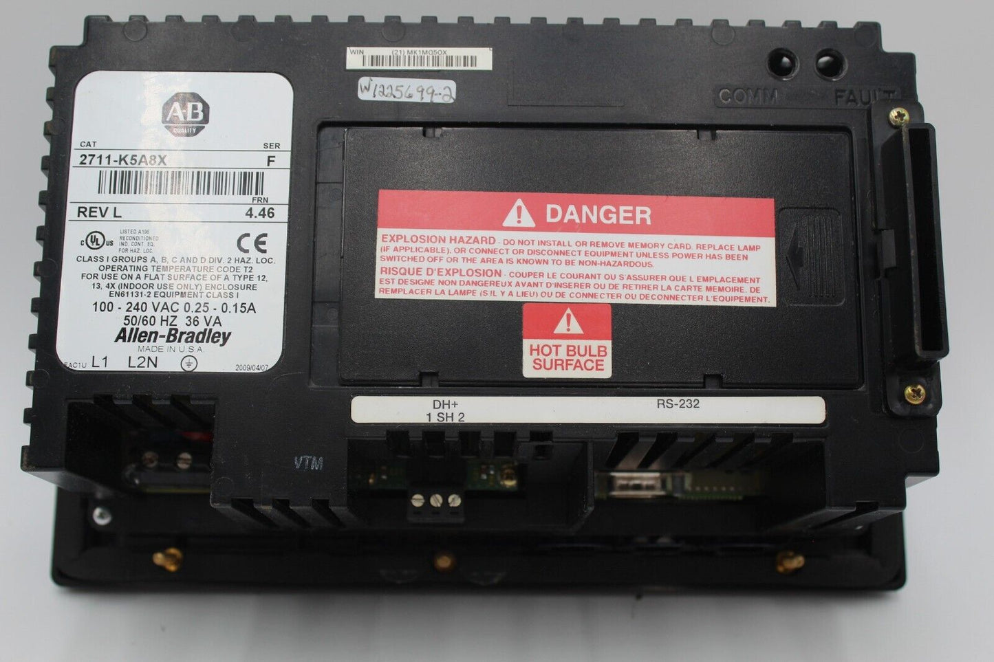 Allen Bradley 2711-K5A8X Ser. F PanelView 550