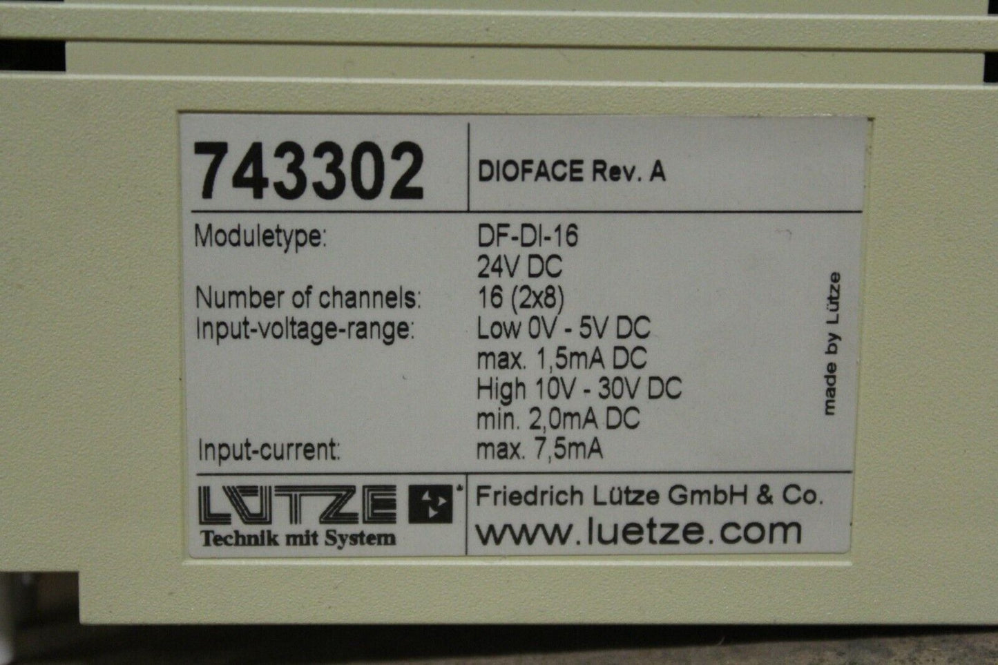 Lutze 743302 Digital Input
