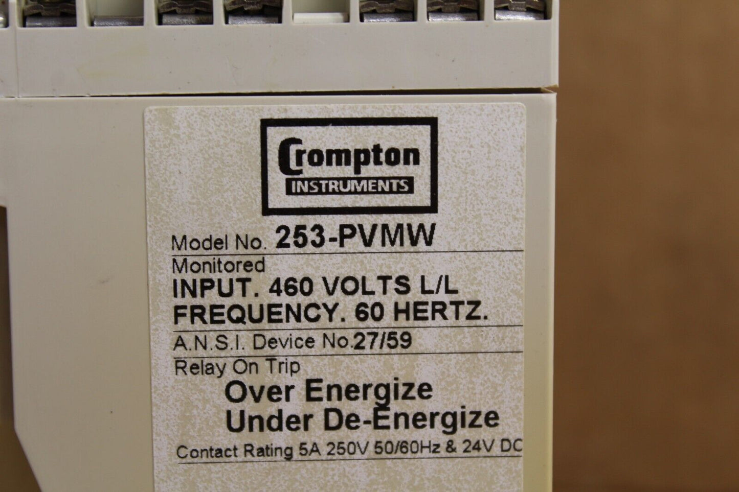 Crompton Instruments 253-PVMW Protector Relay