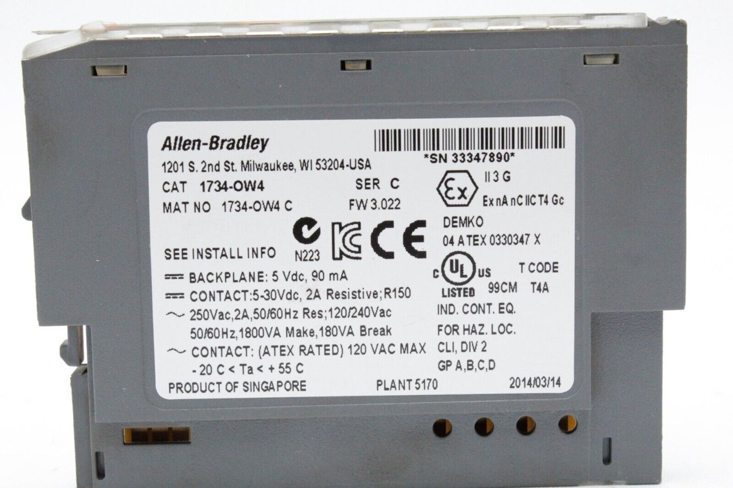 Allen-Bradley 1734-OW4 Digital AC Relay Output Module