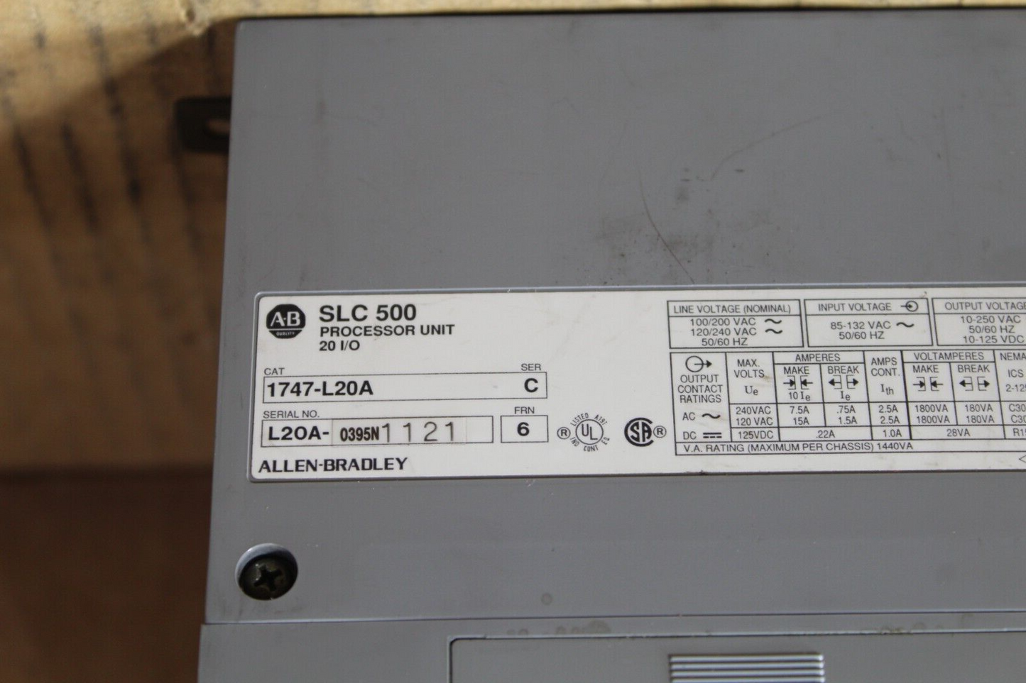 Allen-Bradley 1747-L20A SLC 500 20 I/O Processor Unit