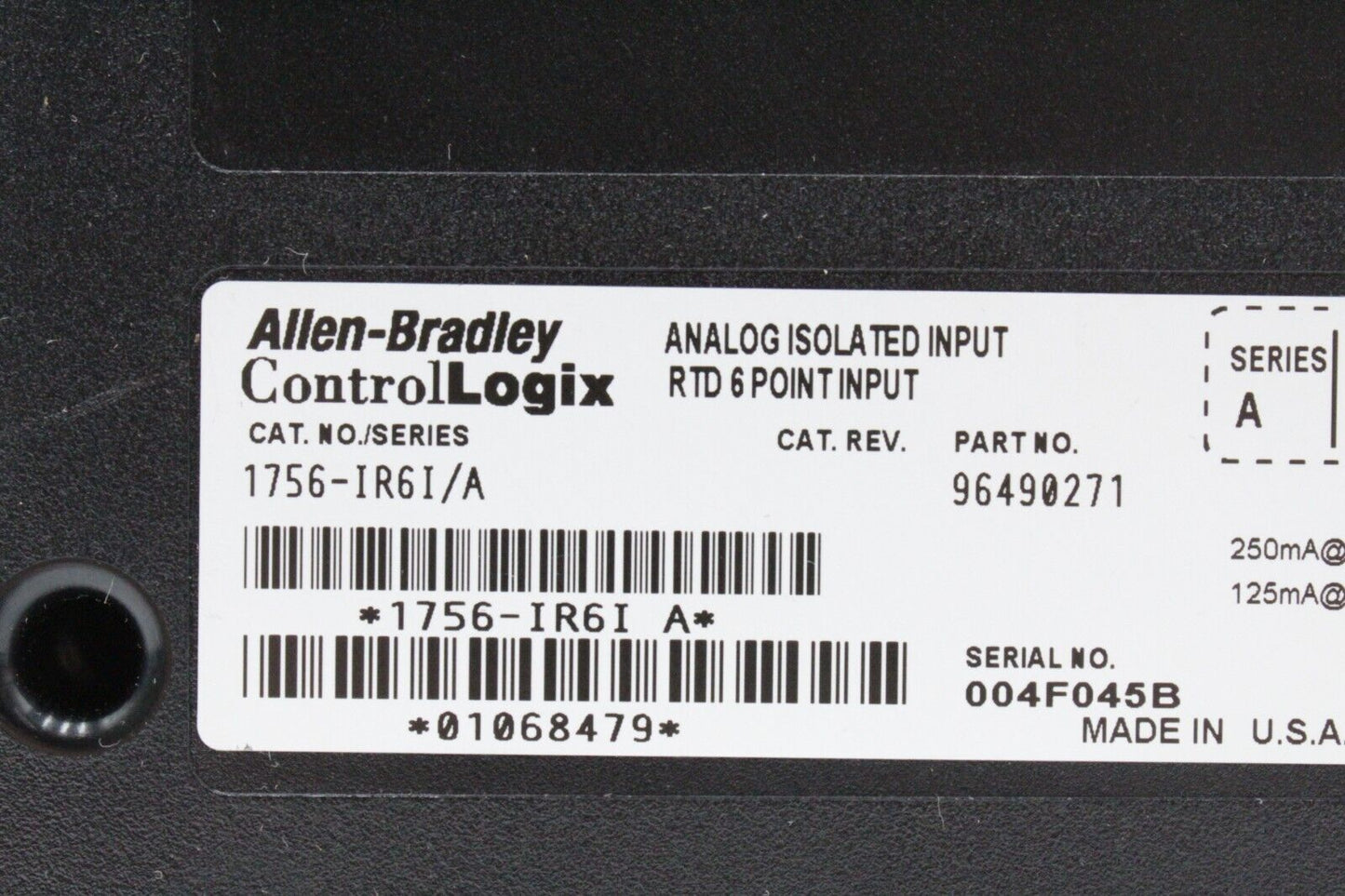 Allen-Bradley 1756-IR6I/A 6 Pt. Analog Isolated RTD Input Module