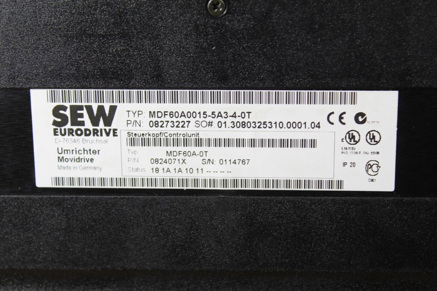 Sew EuroDrive MDF60A0015-5A3-4-0T MoviDrive 15hp