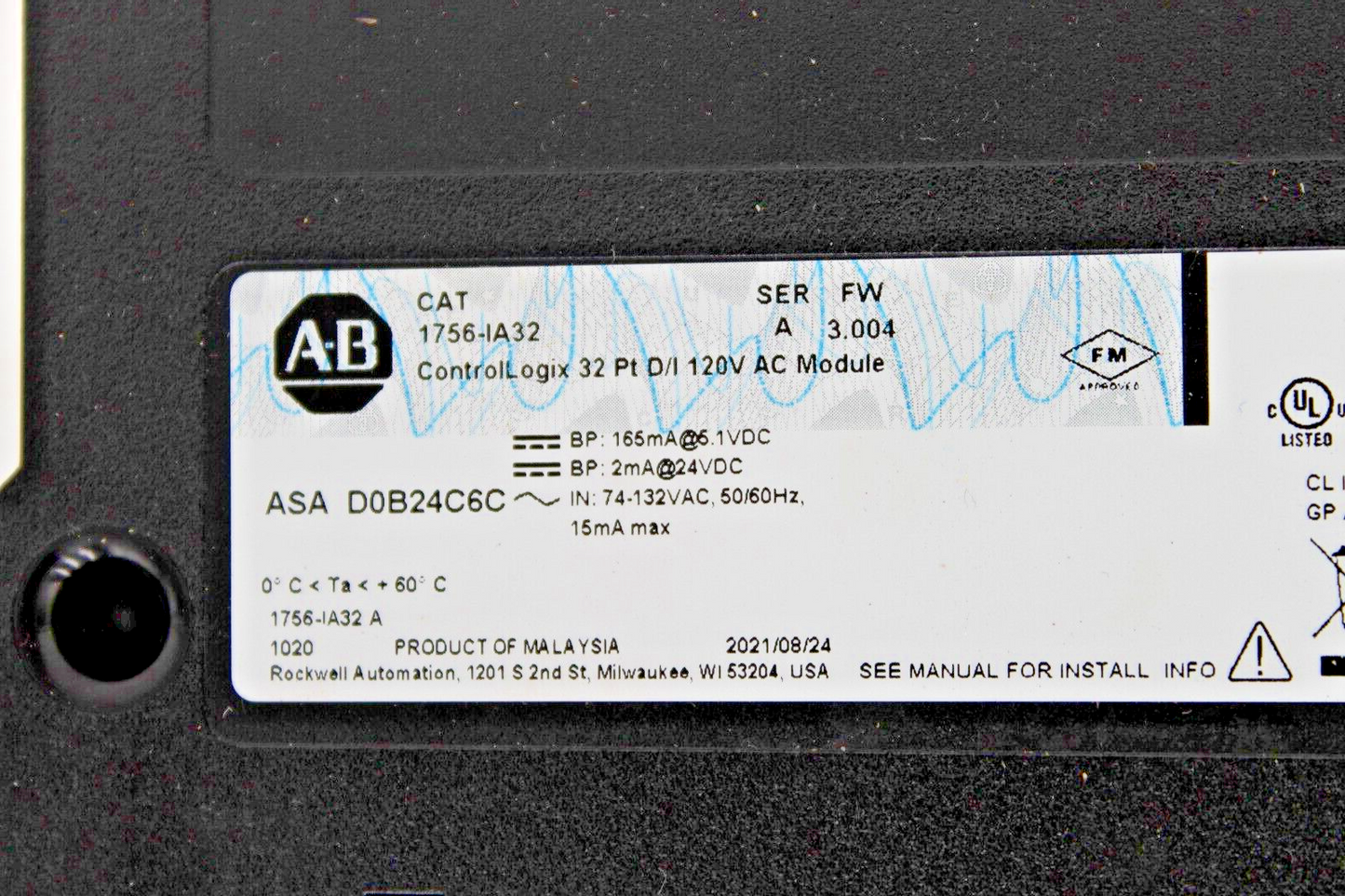 Allen-Bradley 1756-IA32 ControlLogix 32Pt D/I 120V AC Module NNB