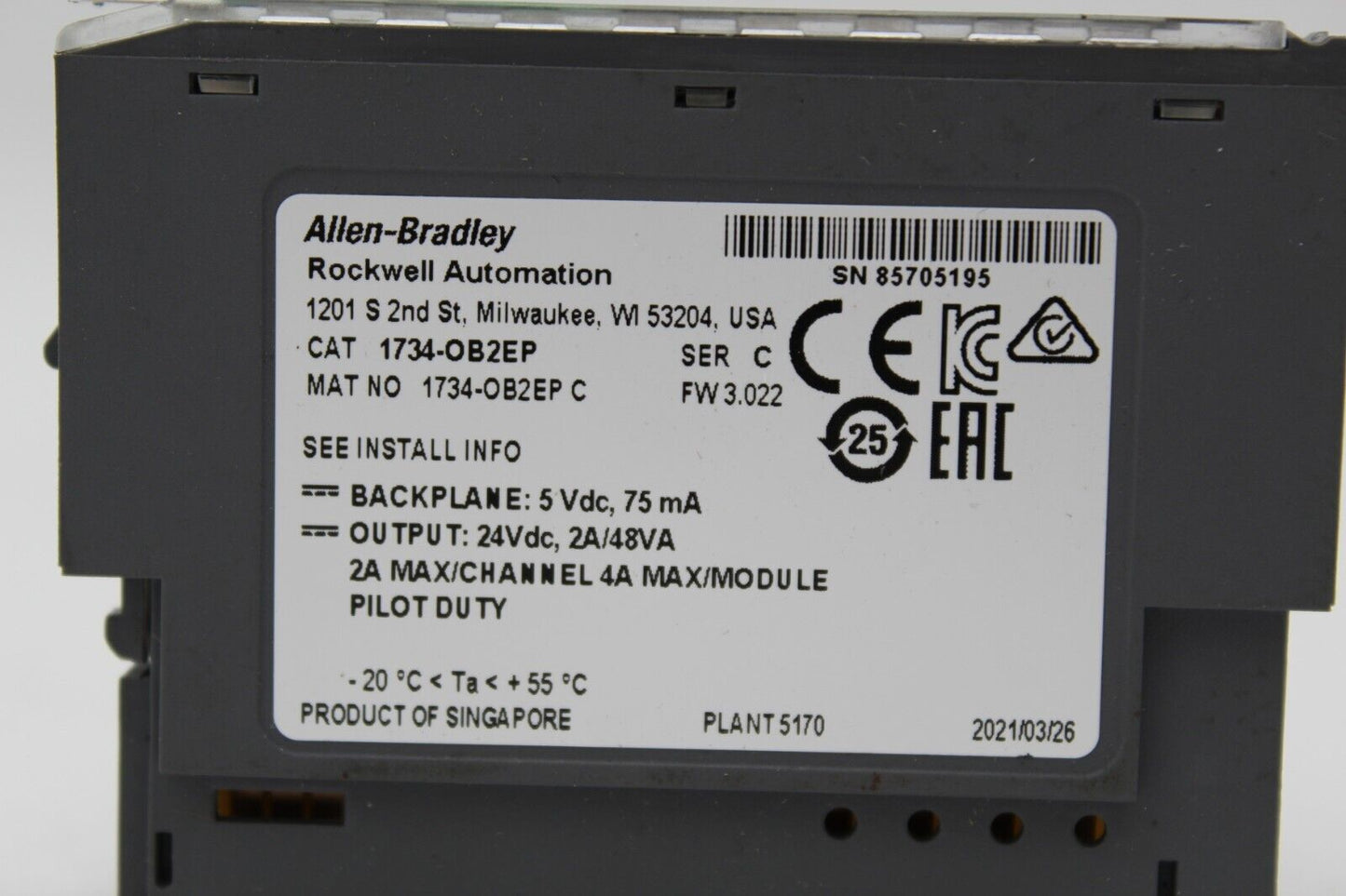 Allen-Bradley 1734-OB2EP 2 Channel Source Output Module