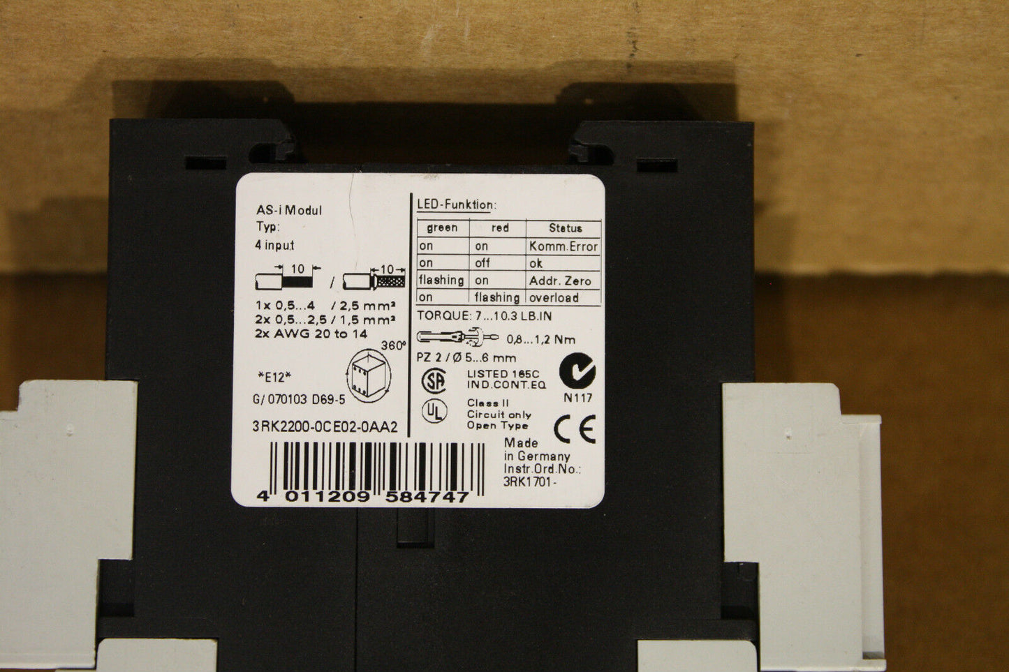 SIEMENS 3RK2200-0CE02-0AA2 INTERFACE MODULE
