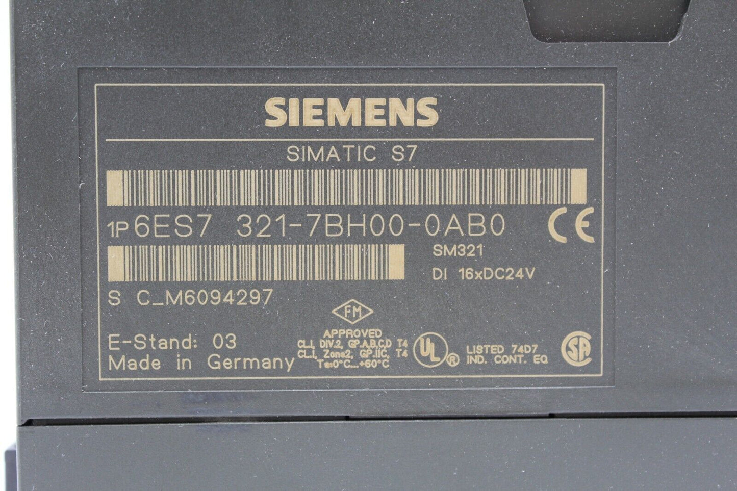 Siemens 6ES7 321-7BH00-0AB0 Simatic S7 Optically Isolated Digital Input Module