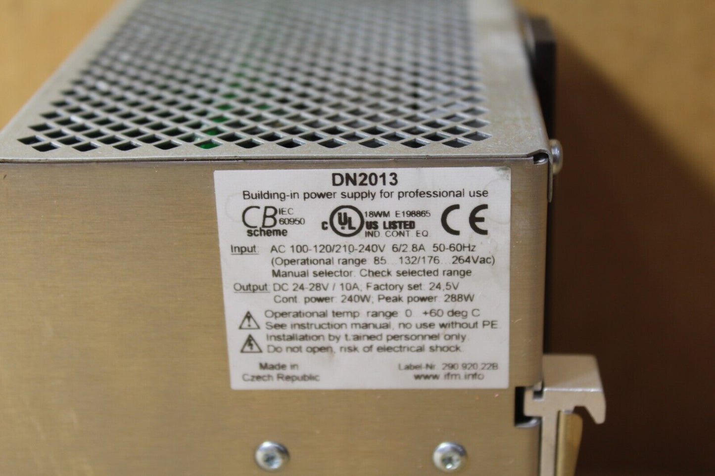 ifm electronic DN2013 Power Supply