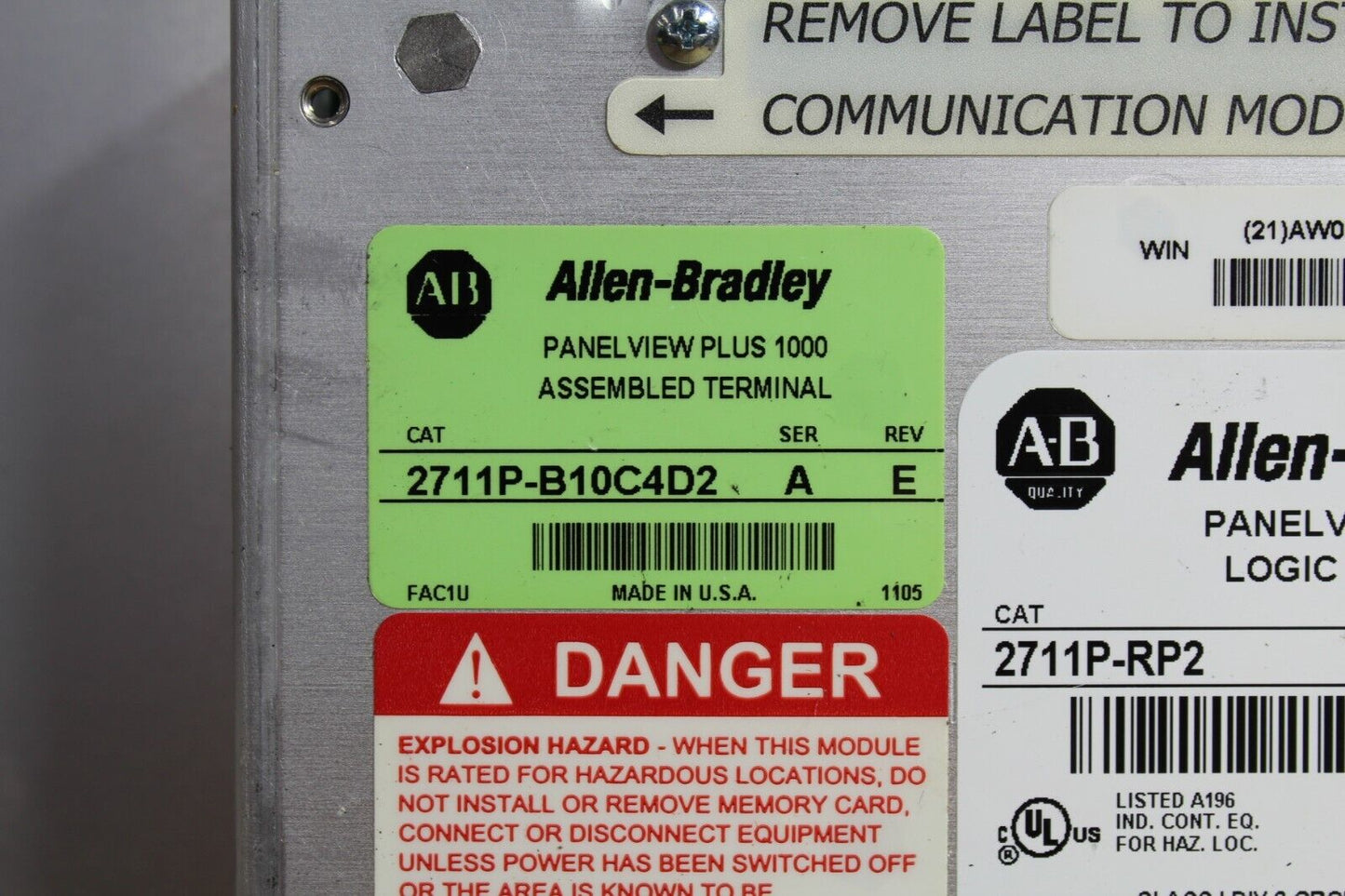 Allen Bradley 2711P-B10C4D2 PanelView Plus 1000