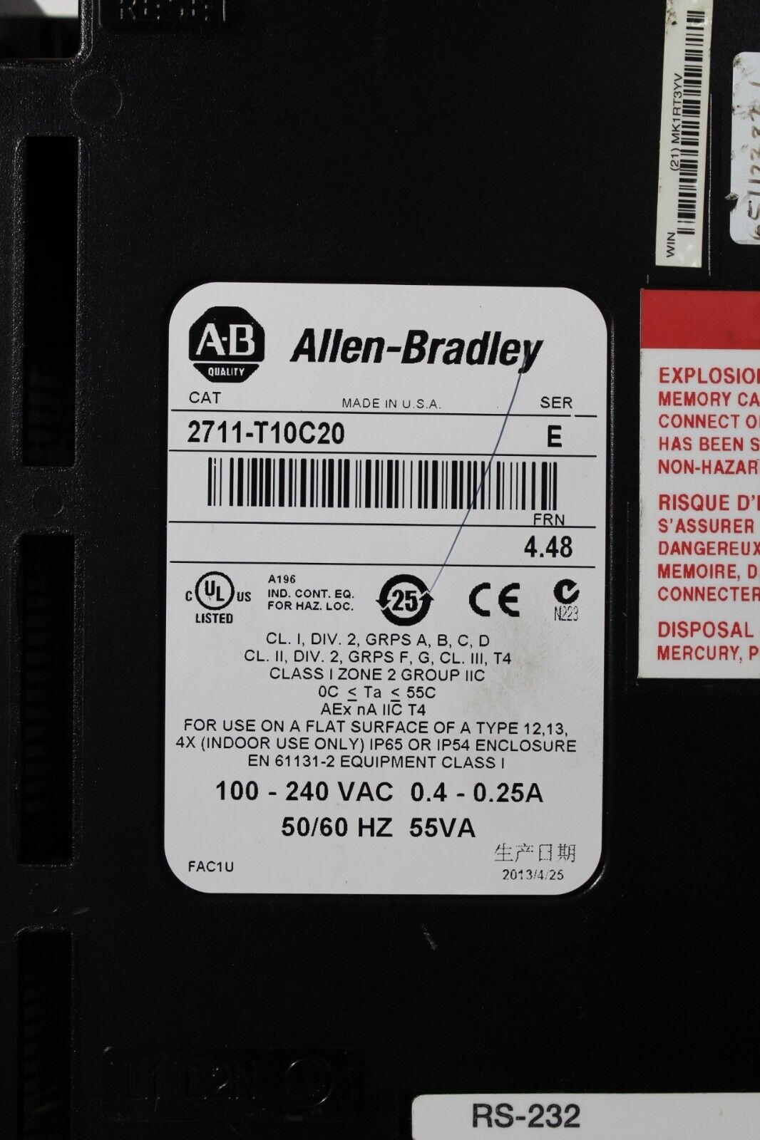 Allen-Bradley PanelView 1000 2711-T10C20 Operator Interface Panel