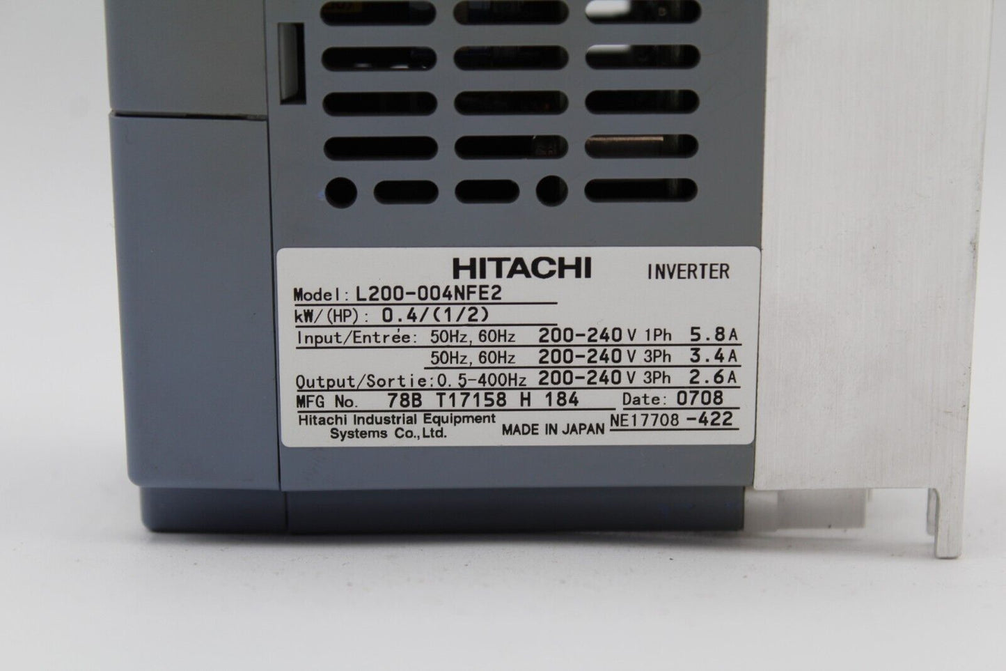 Hitachi L200-004NFE2 Inverter Drive