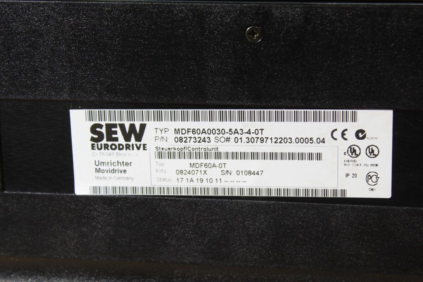 Sew EuroDrive MDF60A0030-5A3-4-0T MoviDrive 30hp