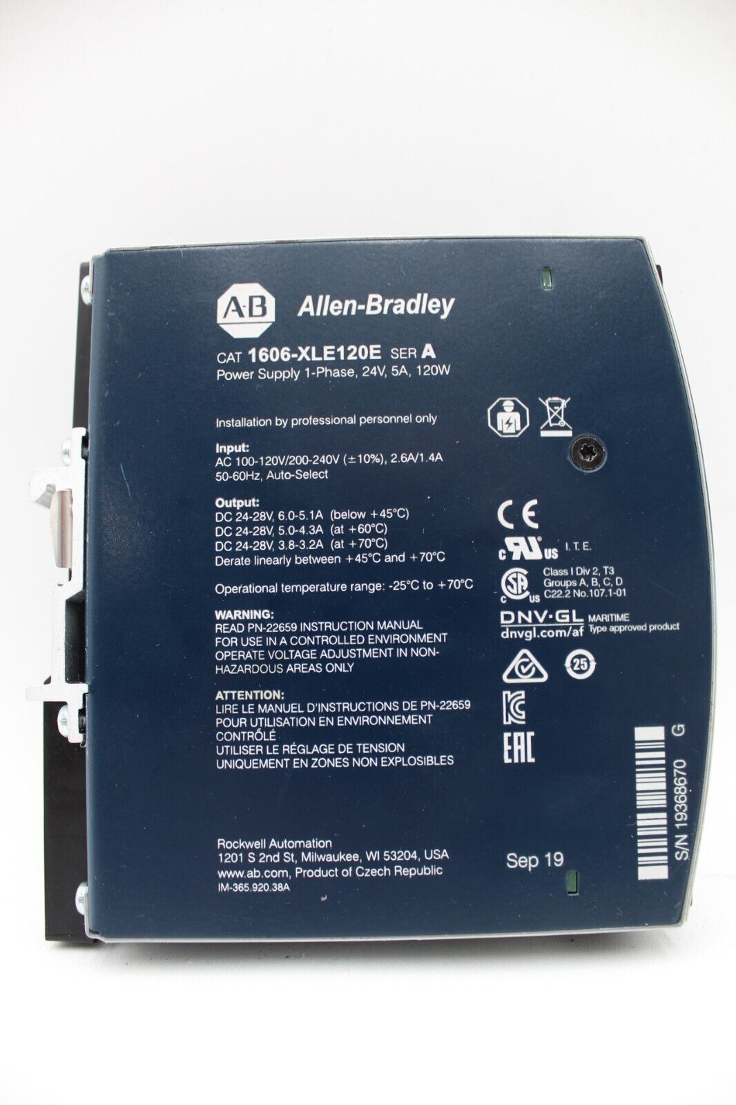 Allen-Bradley 1606-XLE120E Power Supply