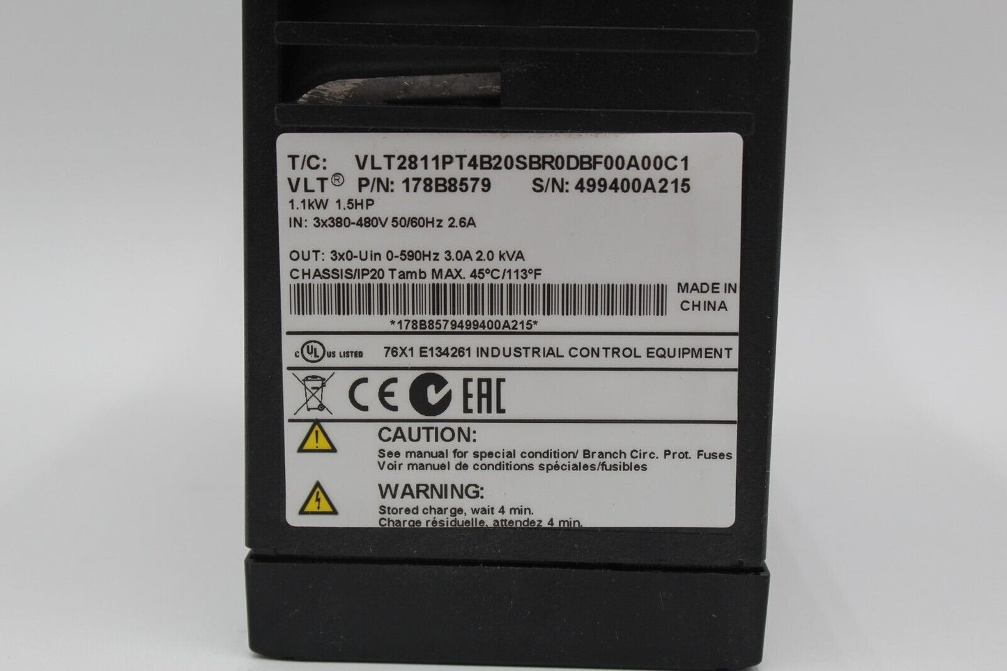 Danfoss 178B8579 VLT-2800 Variable Speed Inverter Drive *No Wire Harness