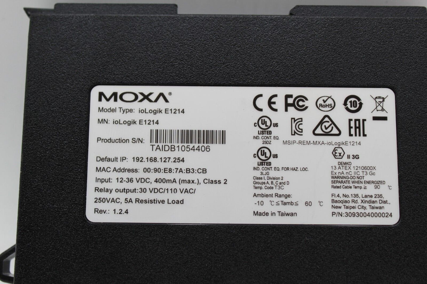 Moxa ioLogikE1214 Ethernet Module
