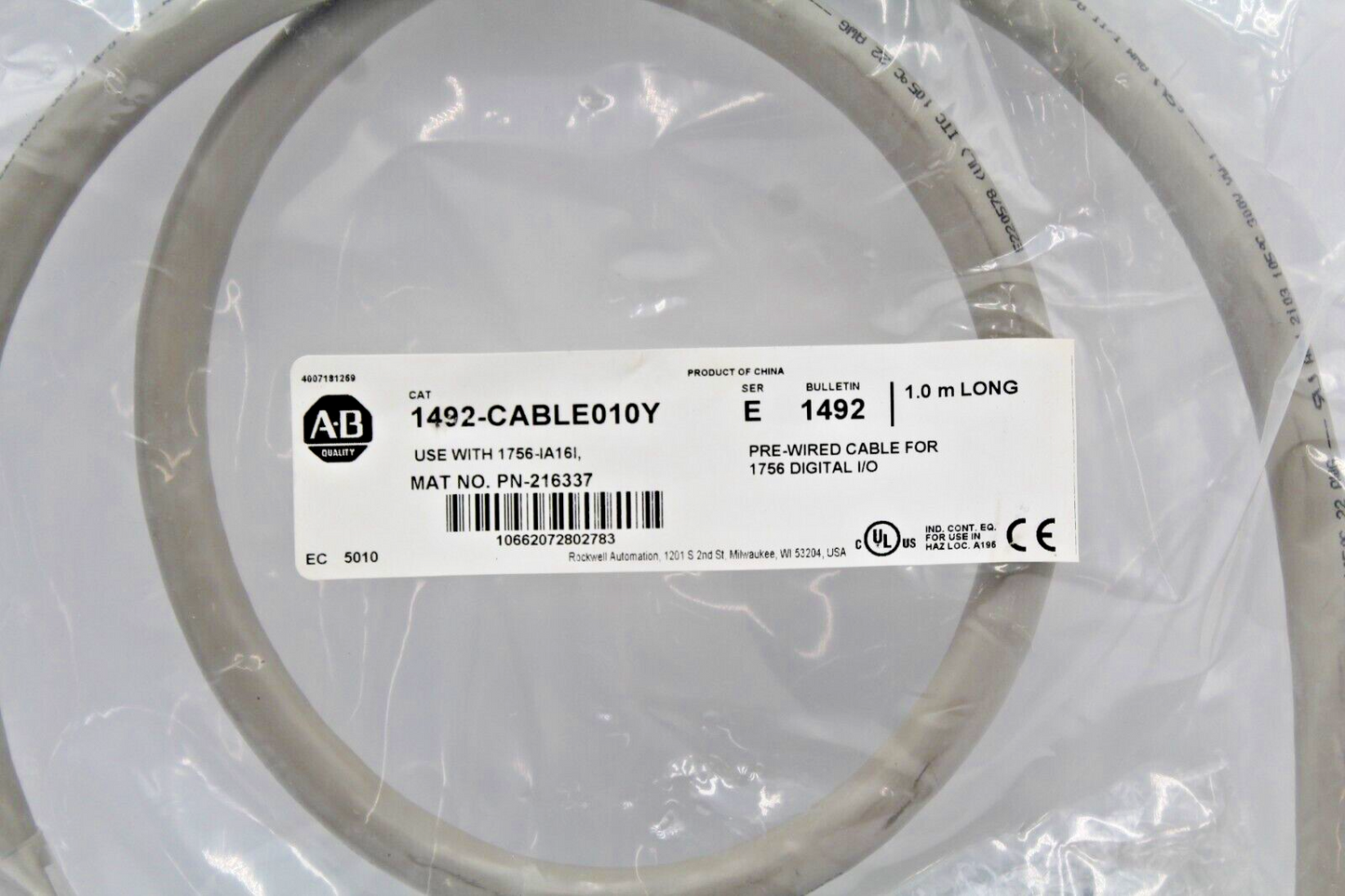Allen-Bradley 1492-CABLE010Y Pre-Wired Cable for 1756 Digital I/O