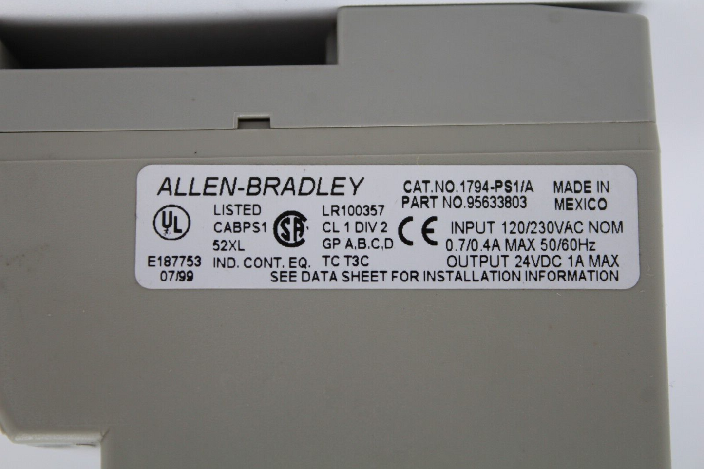 Allen-Bradley 1794-PS1/A Flex I/O Power Supply