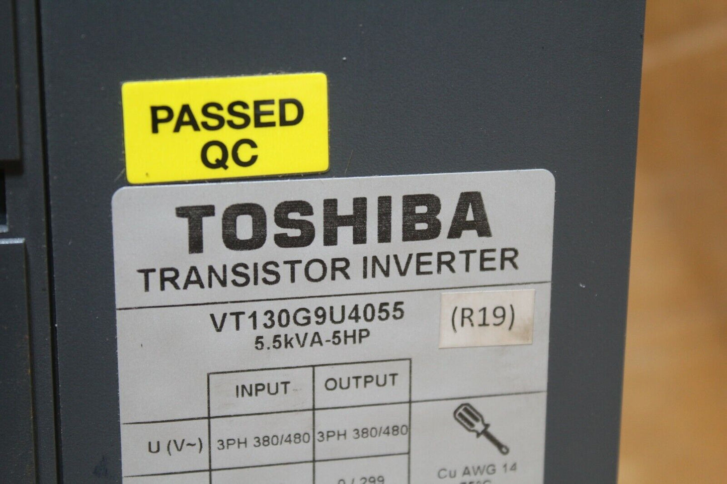 Toshiba VT130G9U4055 Transistor Inverter Missing Wiring Harness Cover*