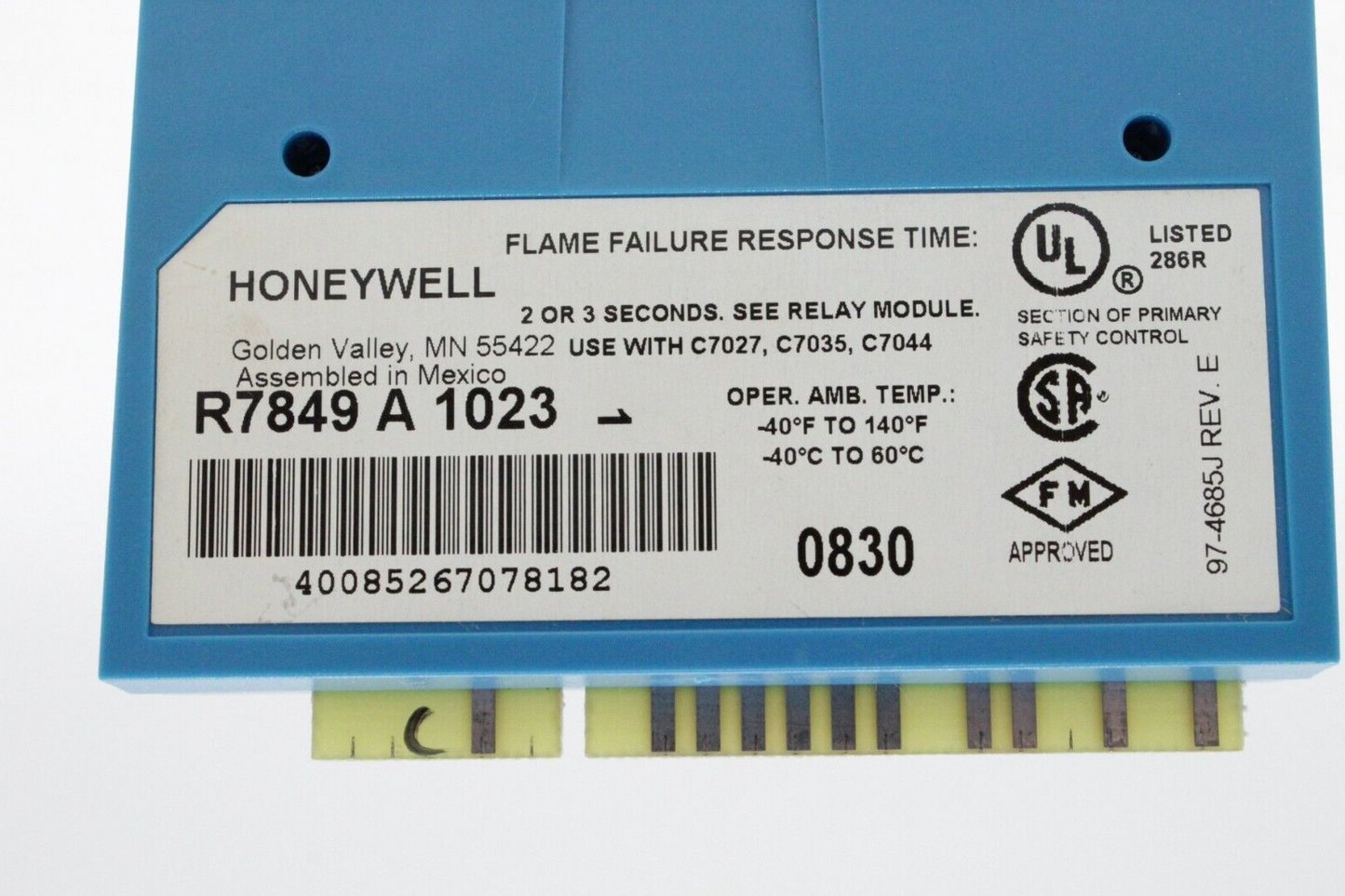 Honeywell R7849 A 1023 Ultraviolet Flame Amplifier Module