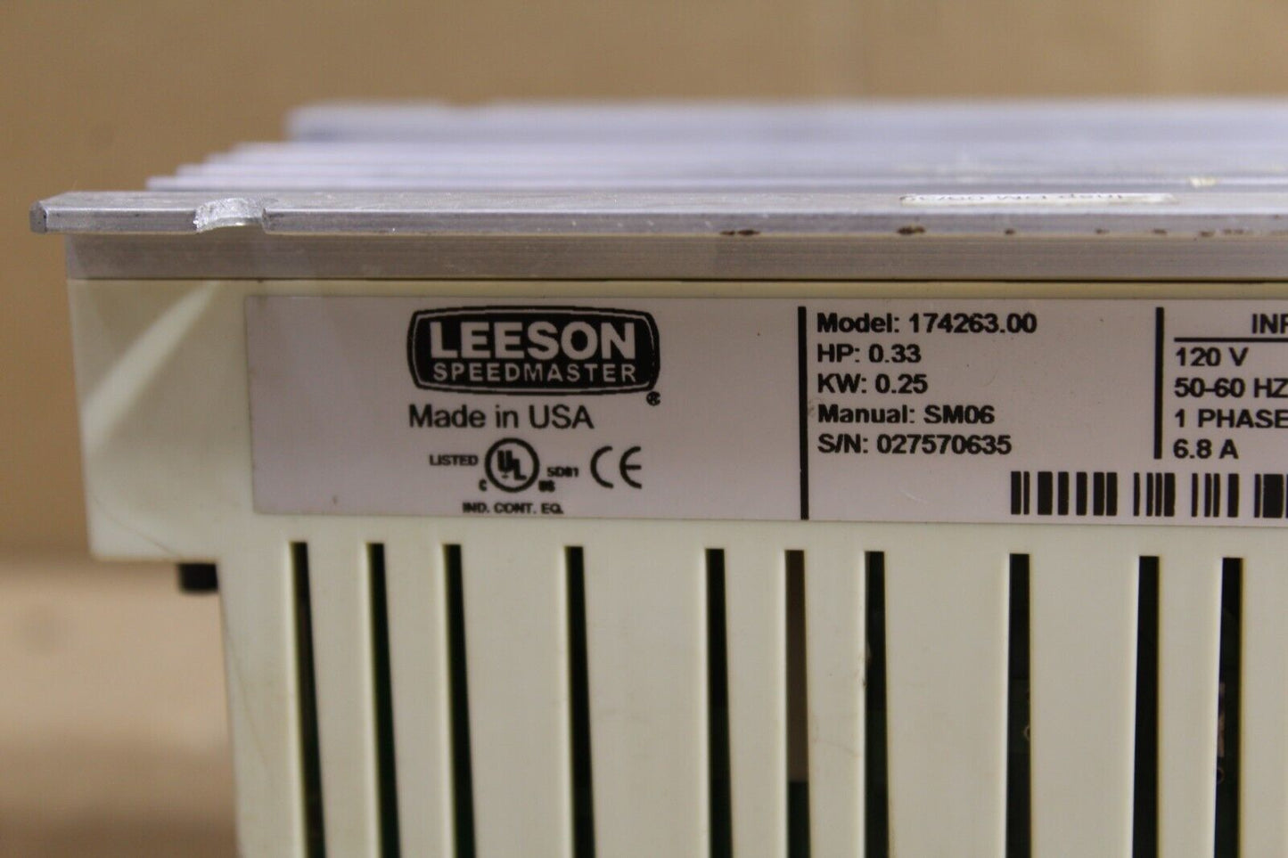 Leeson 174263.00 Adjustable Speed AC Motor Control