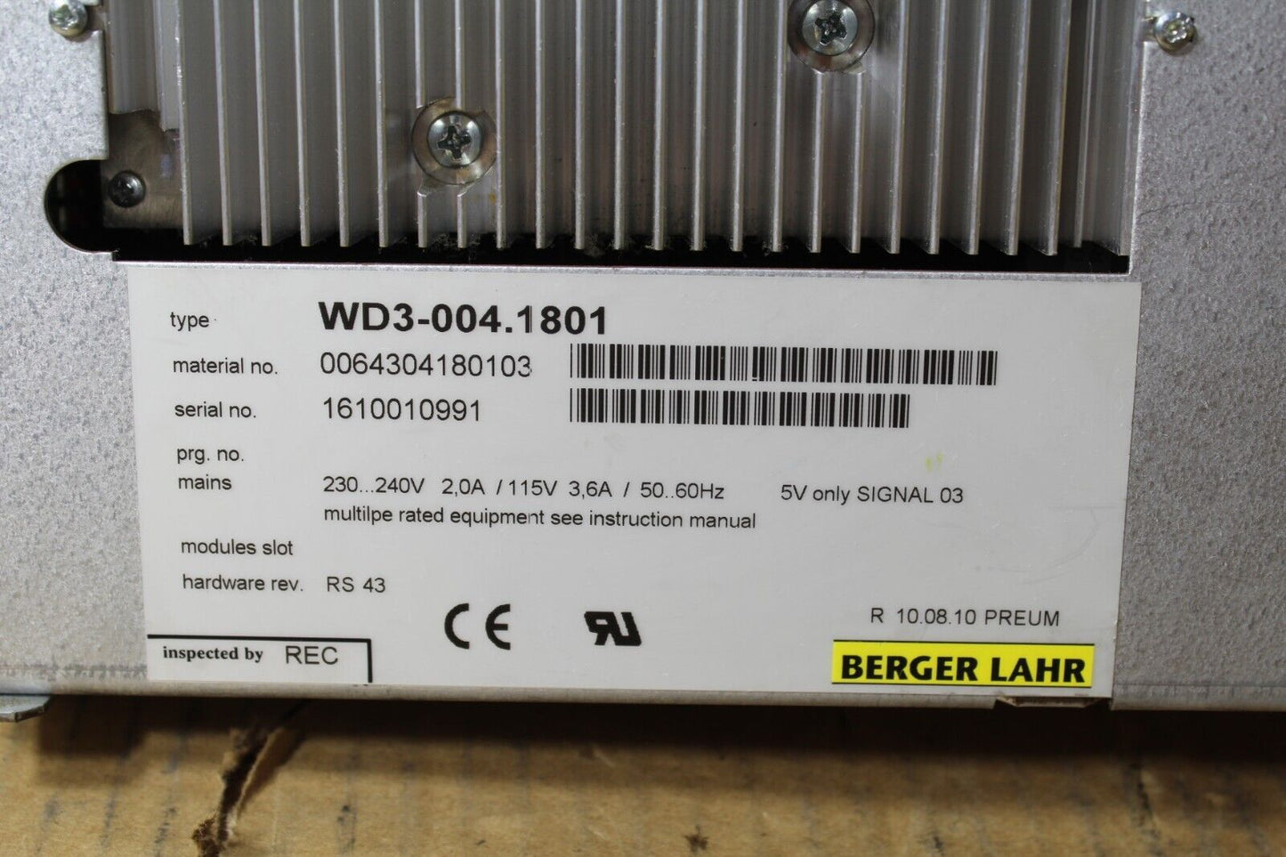Berger Lahr WD3-004.1801 Stepper Motor Drive