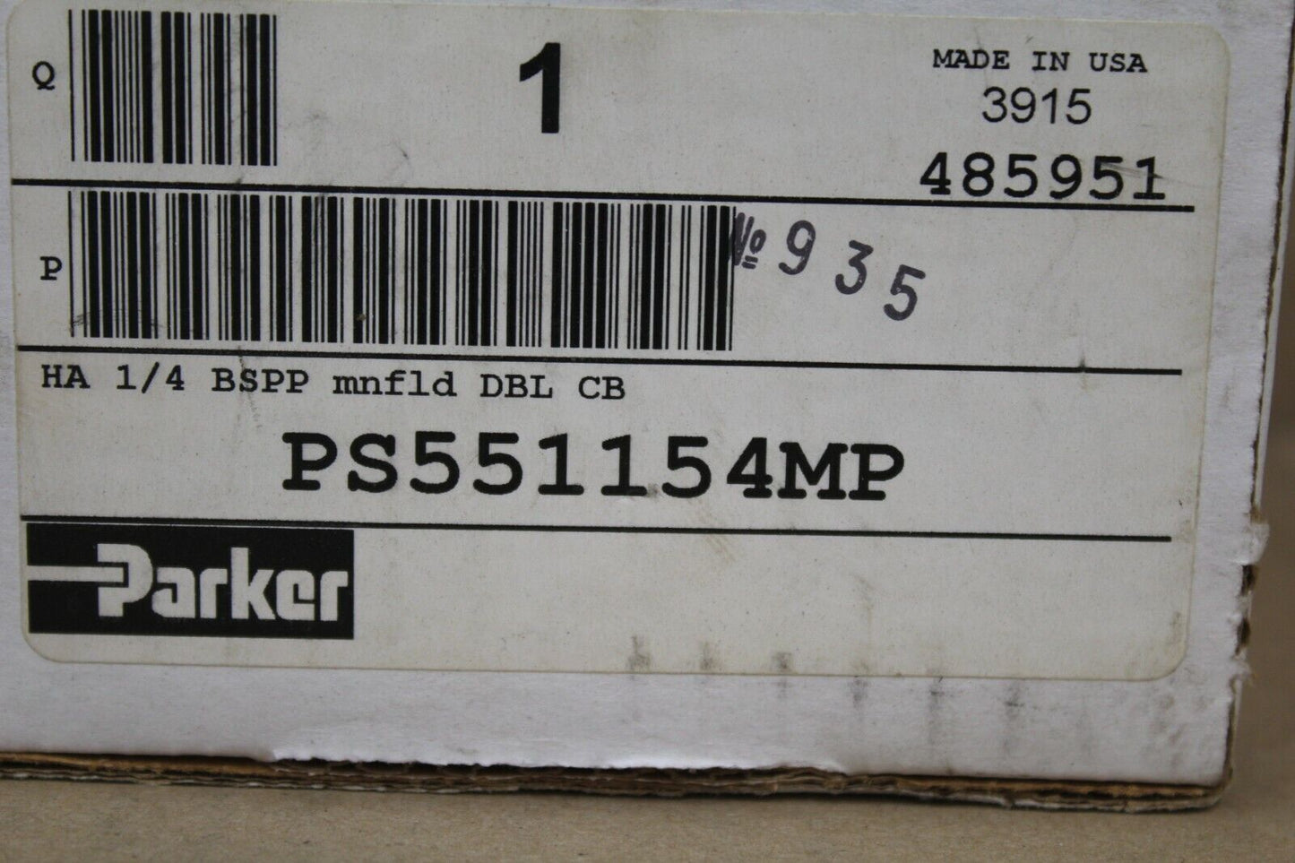 Parker PS551154MP Valve
