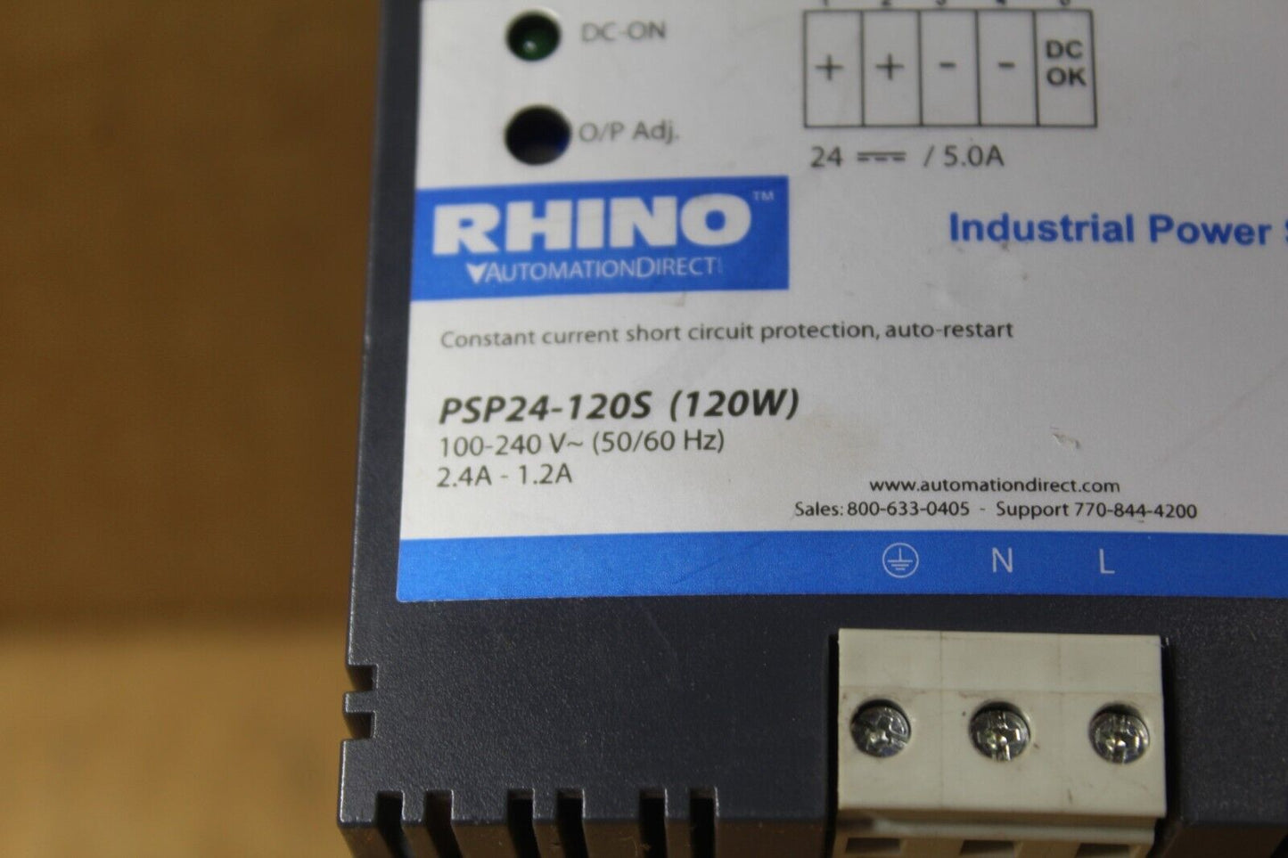 AutomationDirect RHINO PSP24-1205 Industrial Power Supply