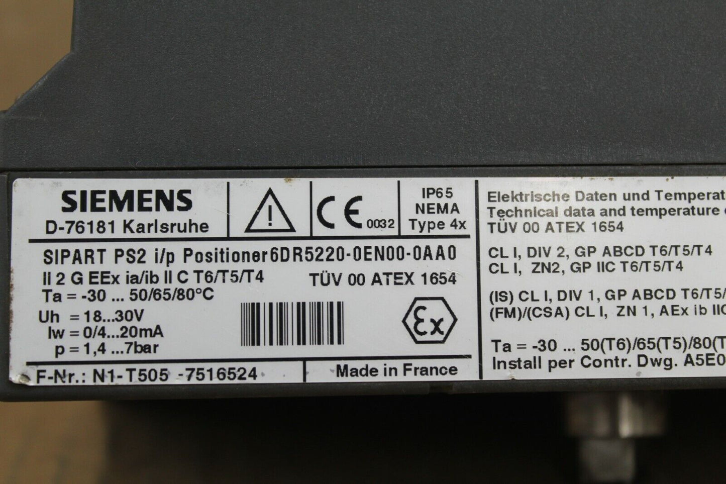 Siemens 6DR5220-0EN00-0AA0 Positioner